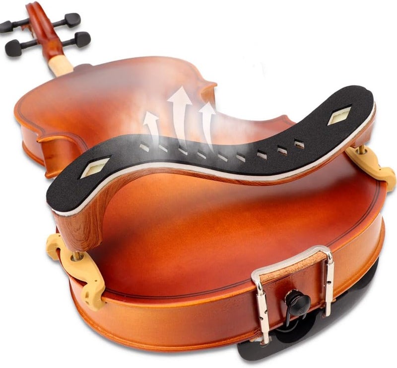 LMS Violin Shoulder Rest 4/4 3/4 Full Size, Hollowed Out Foam Shoulder Rest for Violin Accessories for Beginner Shoulder Rest Pad with Mute Rosin, Ergonomic for Prolonged Play (Coffee, 4/4, 3/4) - Image 1